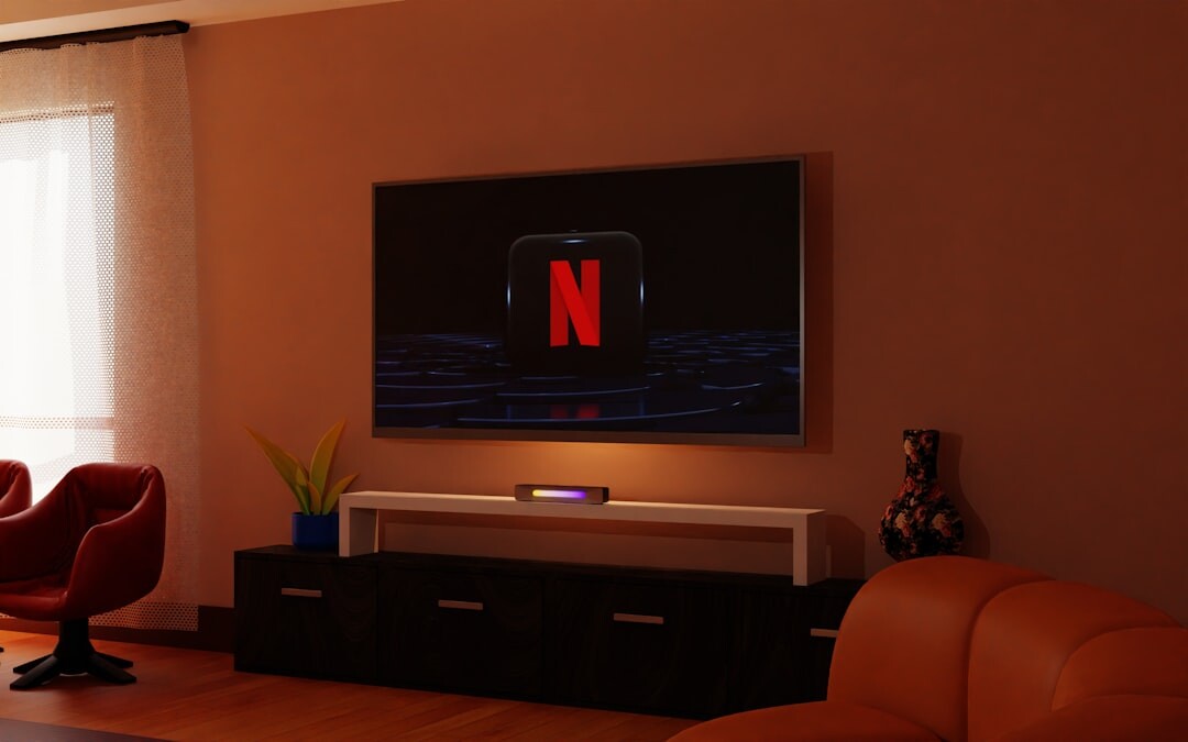 modern smart tv in home